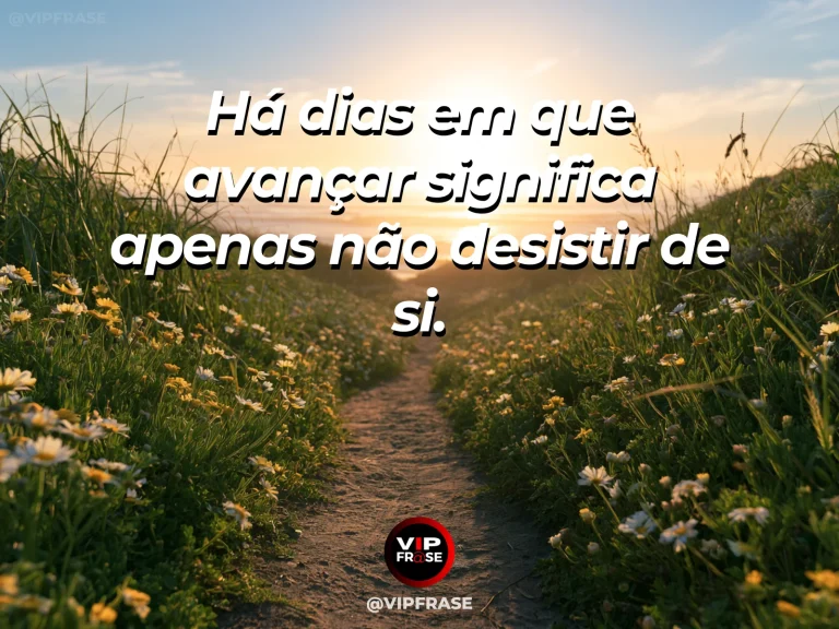 Frase de esperança com trilha suave entre flores silvestres iluminadas pelo sol.