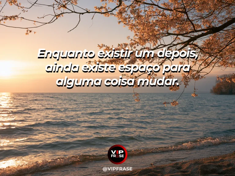 Frase de esperança com sol nascendo além de montanhas, com um caminho avançando para o horizonte.