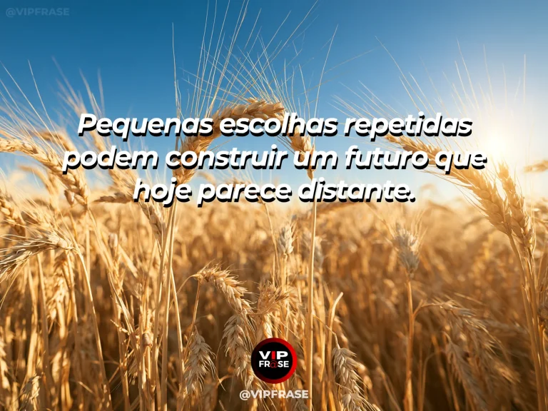 Frase de esperança com caminho de pequenas pedras seguindo até um horizonte ensolarado.