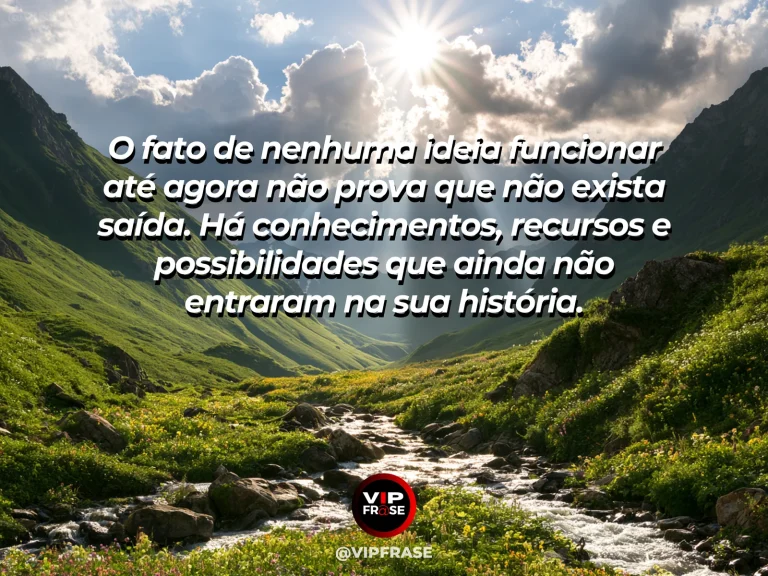 Mensagem de esperança com passagem entre montanhas revelando um vale verde escondido e luminoso