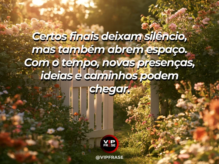 Portão de jardim aberto para um campo florido, simbolizando esperança após um encerramento.