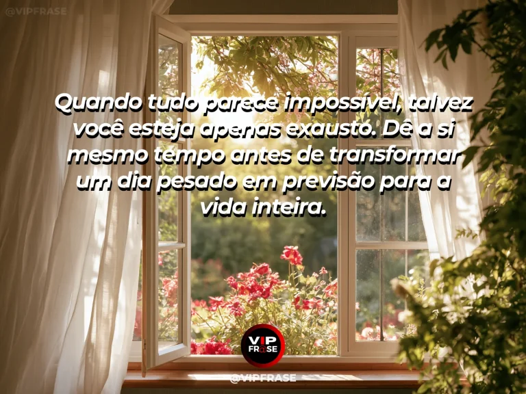 Mensagem de esperança com quarto luminoso com cortinas abertas para um jardim vivo ao amanhecer