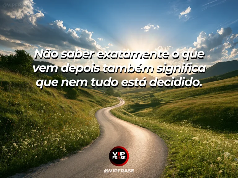 Frase de esperança com estrada desaparecendo entre montanhas e reaparecendo sob a luz.