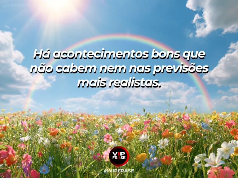 Frase de esperança com arco-íris luminoso sobre um campo vibrante depois da chuva.