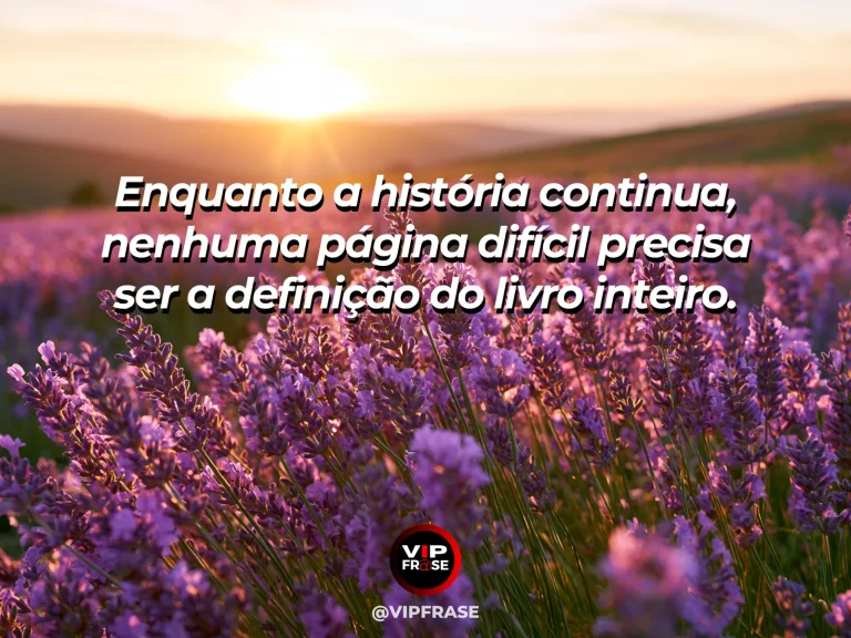 Frase de esperança com livro aberto diante de uma janela com jardim luminoso e horizonte ao fundo.