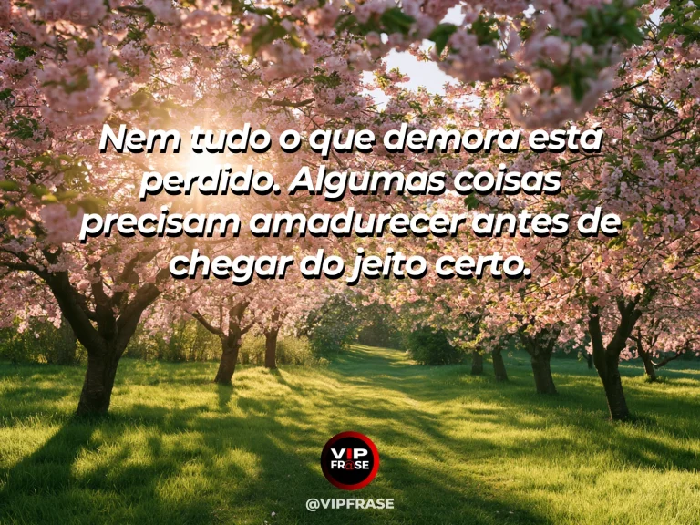 Pomar ensolarado com frutos maduros, representando esperança, confiança e o tempo certo.