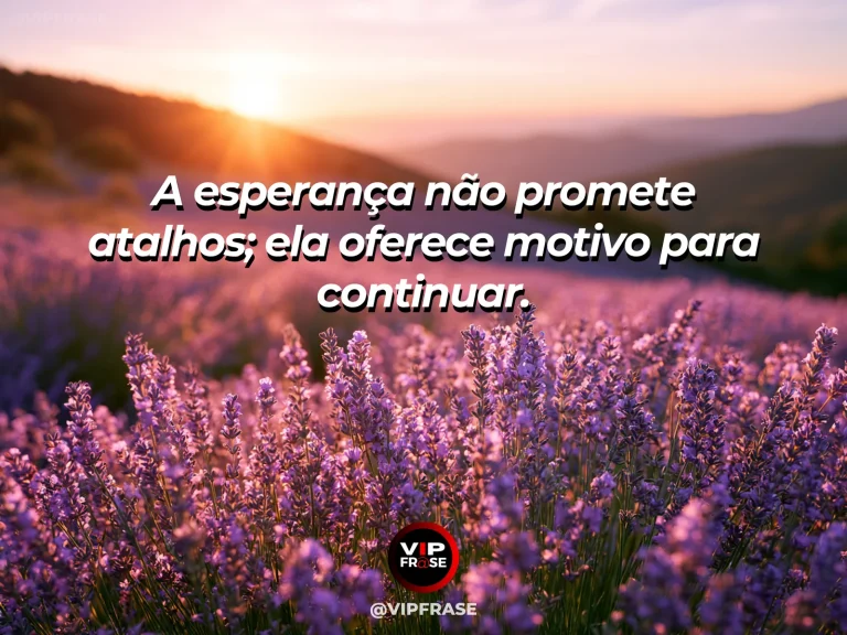 Frase de esperança com estrada sinuosa entre montanhas sob luz dourada.