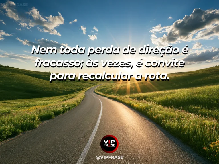 Frase de esperança com estrada de montanha chegando a uma curva ampla e iluminada.