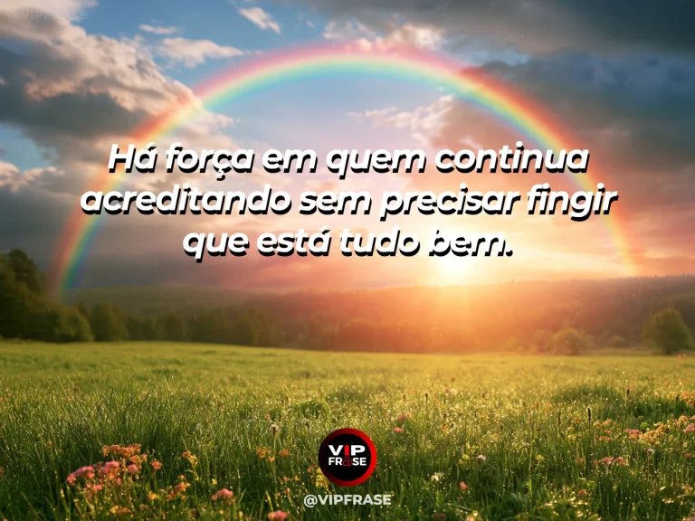 Frase de esperança com paisagem depois da chuva, com sol surgindo entre nuvens.