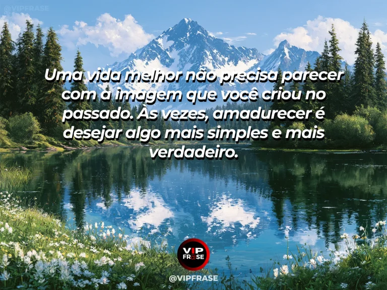Mensagem de esperança com casa aconchegante à beira de um lago cercada por montanhas e flores