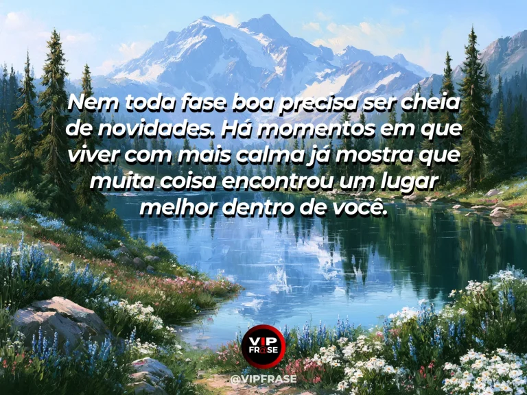Mensagem de esperança com lago azul cristalino, flores nas margens e montanhas sob luz suave