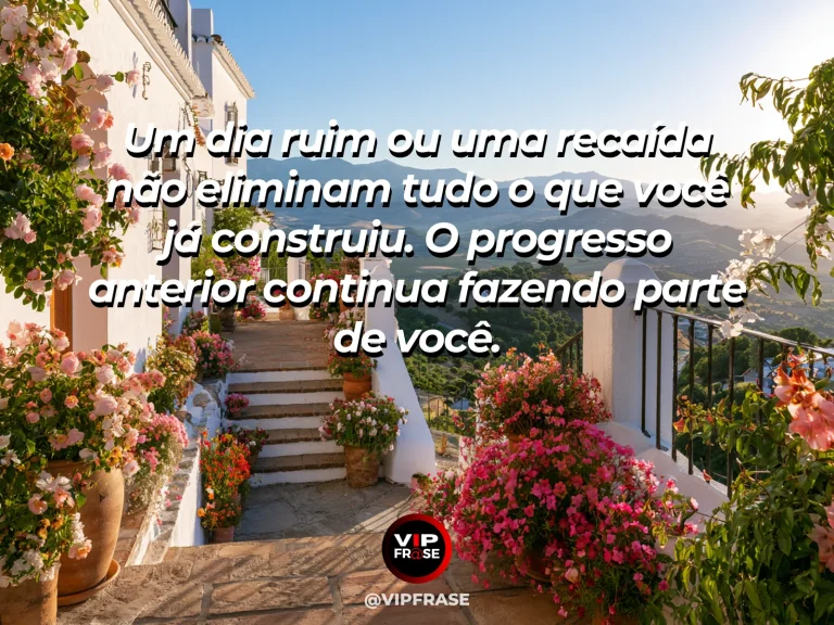 Escadaria de pedra entre flores subindo para um terraço iluminado, representando uma mensagem de esperança.