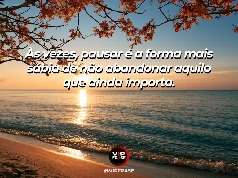 Frase de esperança com cadeira vazia sob pergolado florido diante de horizonte luminoso.