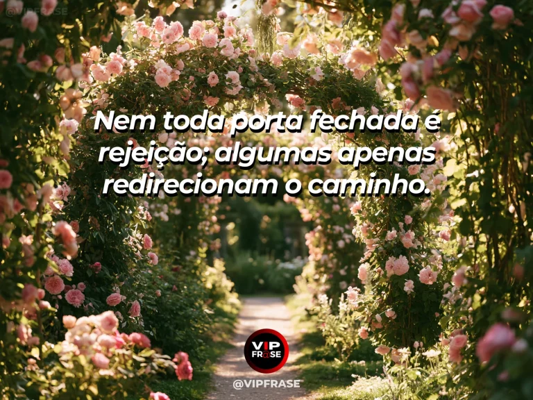 Frase de esperança com corredor florido com uma passagem lateral aberta para a luz.