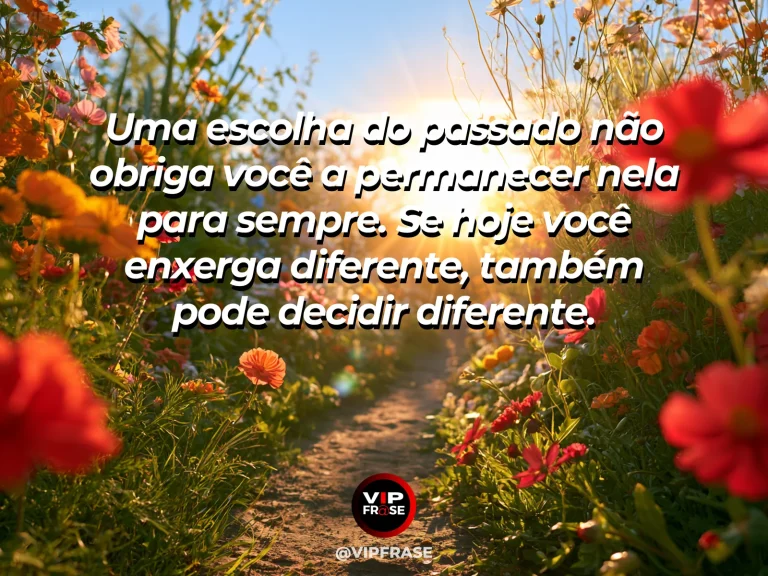 Mensagem de esperança com caminho que chega a uma bifurcação florida sob um céu azul luminoso