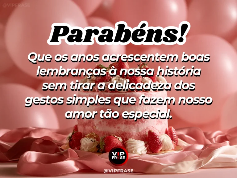 Mensagem de aniversário para esposa sobre amor e cumplicidade, com flores e luz natural.