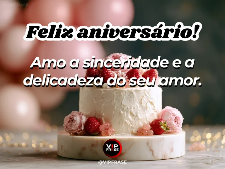 Mensagem de aniversário para esposa sobre amor e cumplicidade, com cenário romântico iluminado.