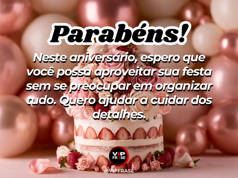 Mensagem de aniversário para esposa sobre carinho e admiração, com cenário romântico iluminado.