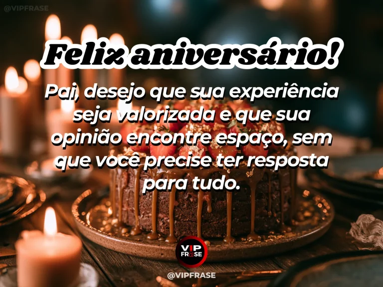 Mensagem de aniversário para pai sobre experiência respeitada, com open journal with glasses and empty chair near bright green window.