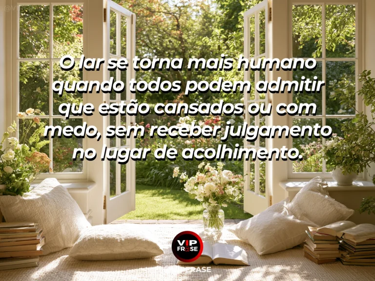 Mensagem sobre acolhimento familiar com abraço discreto em sala clara.