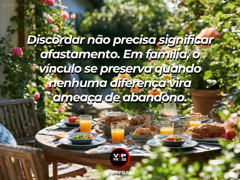 Mensagem sobre vínculos após desacordo com familiares caminhando juntos.