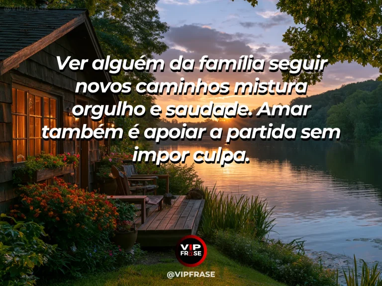 Mensagem sobre apoiar novos caminhos em família com despedida carinhosa.