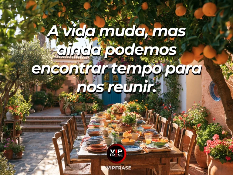 Mensagem sobre família e caminhos que se cruzam novamente, com caminho de pedras se encontrando num jardim ao sol.