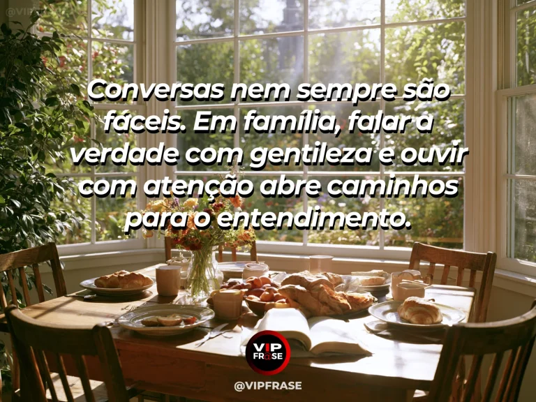 Mensagem sobre conversas honestas em família durante passeio no parque.