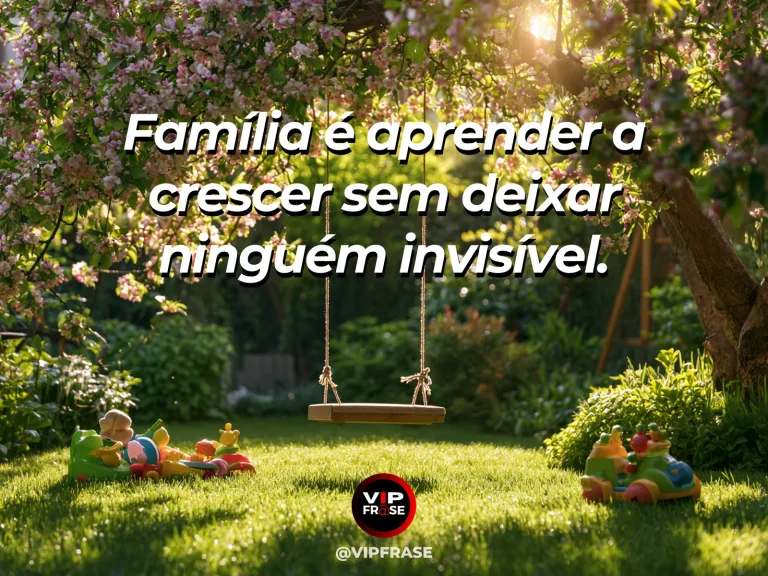 Mensagem sobre inclusão na família com gerações caminhando em parque.