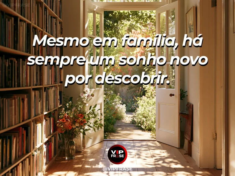 Mensagem sobre novos sonhos em família com materiais artísticos coloridos.