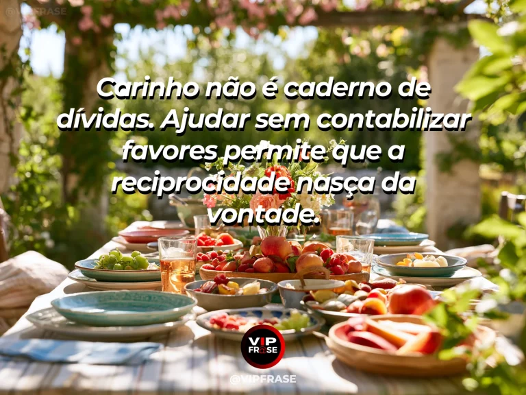 Mensagem sobre generosidade em família com entrega espontânea de compras.