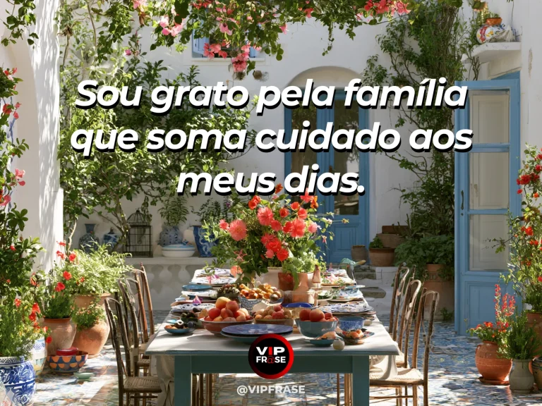 Mensagem de gratidão à família com caminhada conjunta na praia.