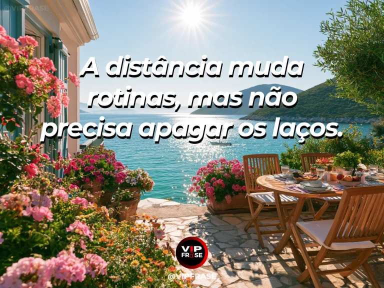 Mensagem sobre laços de família à distância com videochamada em casa.