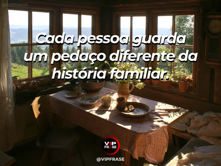 Mensagem sobre memórias diferentes na família com fotografias de gerações.
