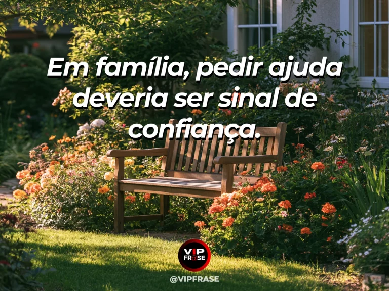 Mensagem sobre confiança e pedido de ajuda familiar com mão estendida.