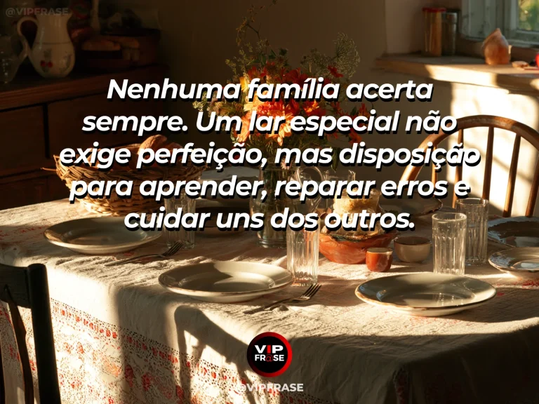 Mensagem sobre família real e acolhedora em sala clara e aconchegante.