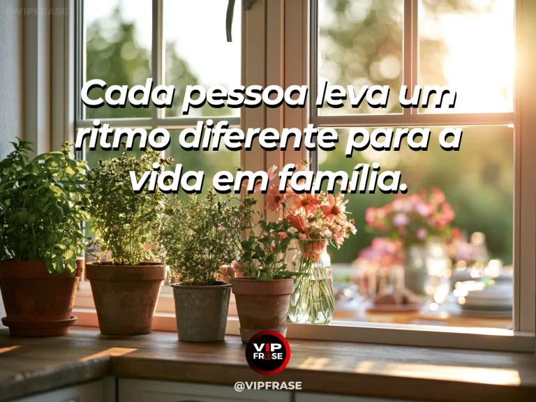Mensagem sobre ritmos diferentes em família com flores em estágios diversos.
