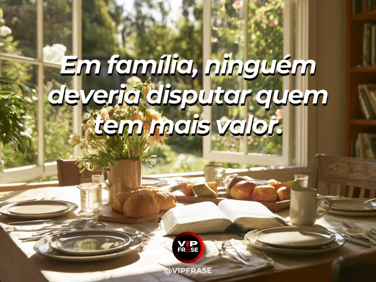 Mensagem sobre igualdade de valor na família com almofadas variadas no sofá.