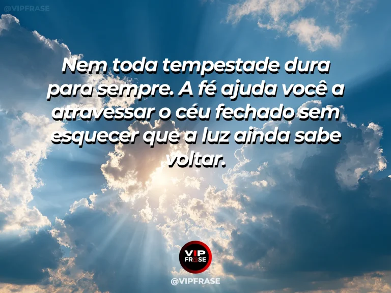 Frase de fé sobre esperança depois da tempestade, com vale verde após tempestade, arco-íris e flores iluminadas.