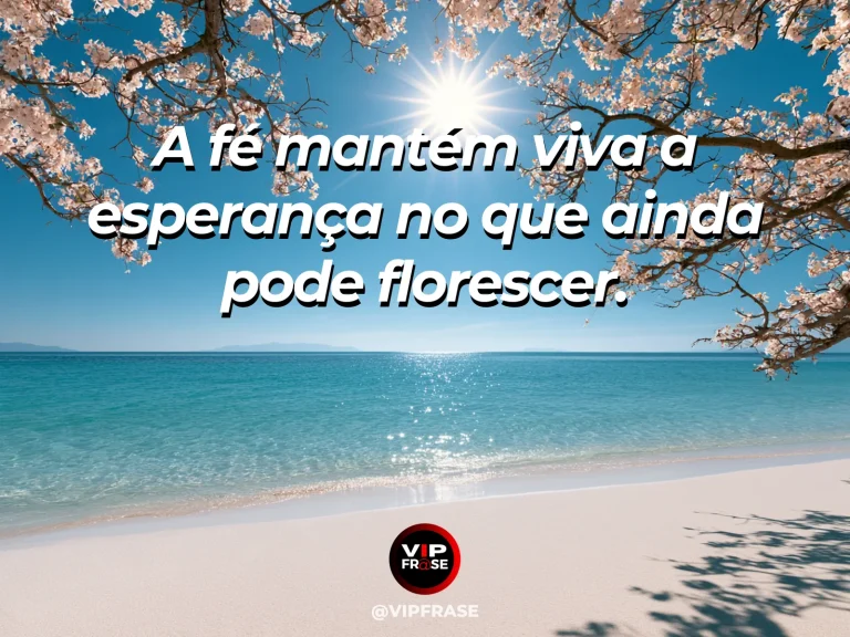 Frase de fé sobre esperança no que ainda pode florescer, com campo luminoso de flores de primavera ao lado de um riacho cristalino.