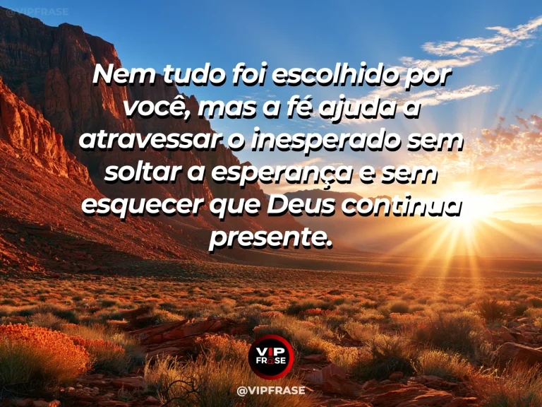 Mensagem de fé sobre fé diante do inesperado, com falésias verdes diante de um mar azul intenso.