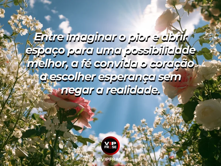 Frase de fé com prado verde após chuva, com arco-íris suave e céu se abrindo.