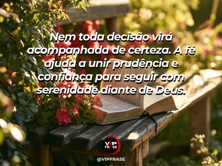 Mensagem de fé sobre fé e confiança nas decisões, com farol em penhasco durante um amanhecer claro.