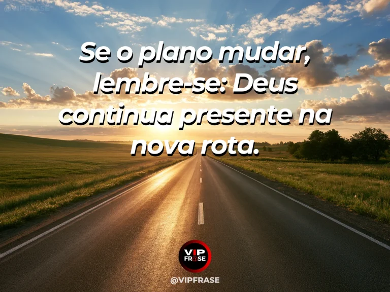 Mensagem de fé sobre fé diante de mudanças inesperadas, com estrada costeira contornando uma montanha ao lado do mar.