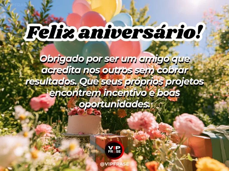 Arte de aniversário para amigo sobre confianca, com cenário comemorativo acolhedor e elementos visuais relacionados à amizade.