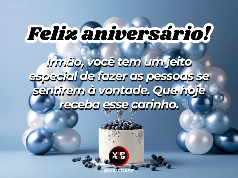 Mensagem de aniversário para irmão sobre carinho, com decoração de aniversário.