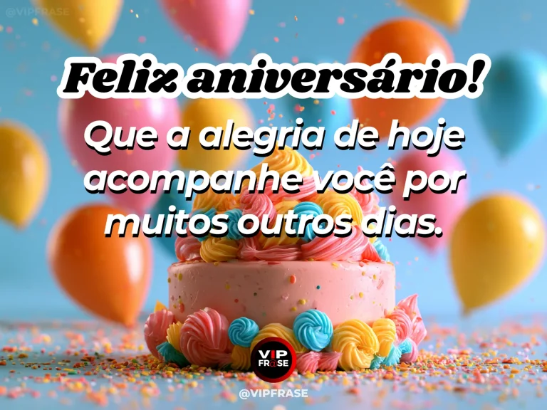 Mensagem de aniversário sobre alegria, com velas de aniversário.