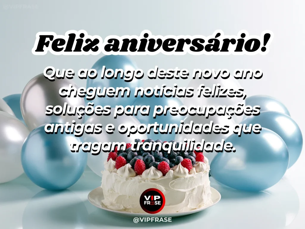 Mensagem de aniversário sobre esperança, com envelope e flores.