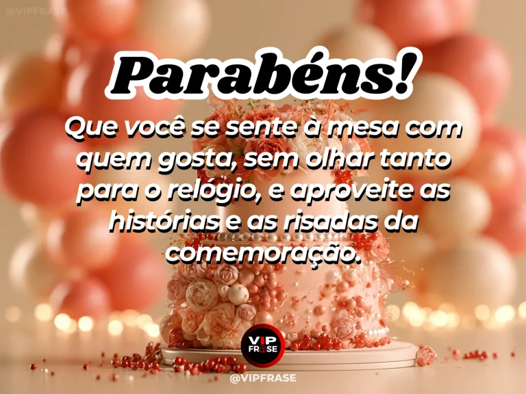 Mensagem de aniversário para WhatsApp sobre carinho, com long elegant family birthday table.