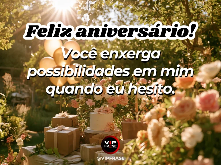 Mensagem de aniversário para madrinha sobre confianca, com golden sunrise over a garden walkway.